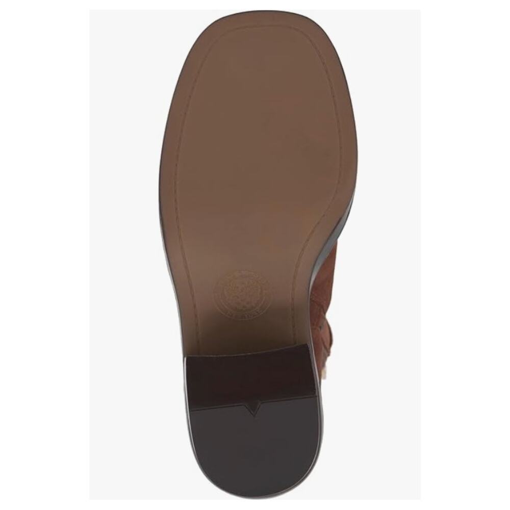 Vince Camuto Bembonie Suede Stacked Heel Bootie Buckle Ankle Boot | Sz 8, Brown - Picture 5 of 7